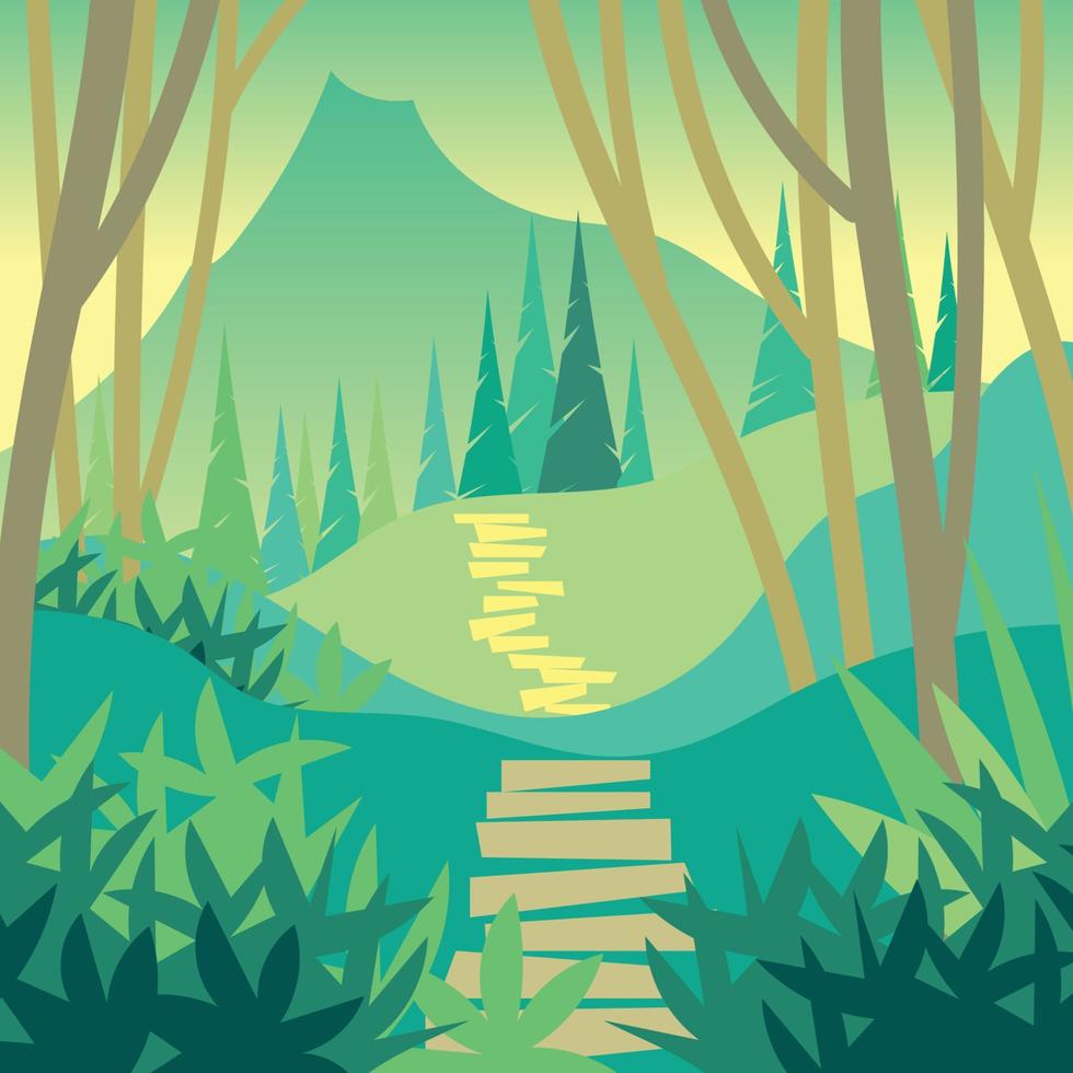 suave paisaje de bosque de verano vector