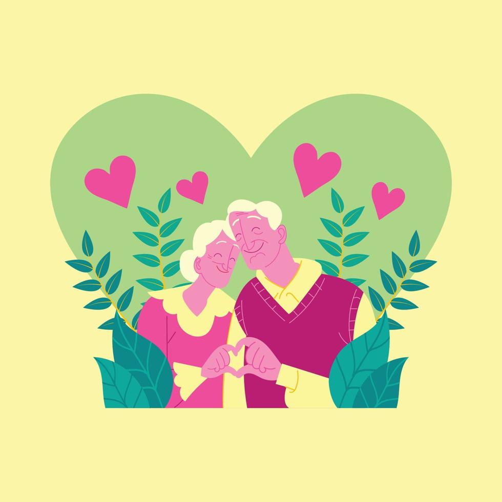 Cute and Romantic Grandparents vector