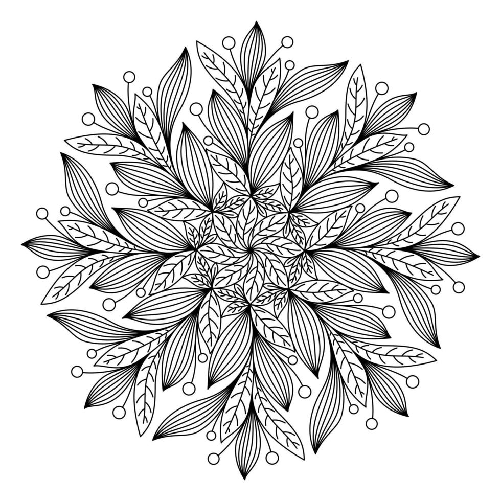 VECTOR COLORING IN THE FORM OF A ROUND PLANT MANDALA