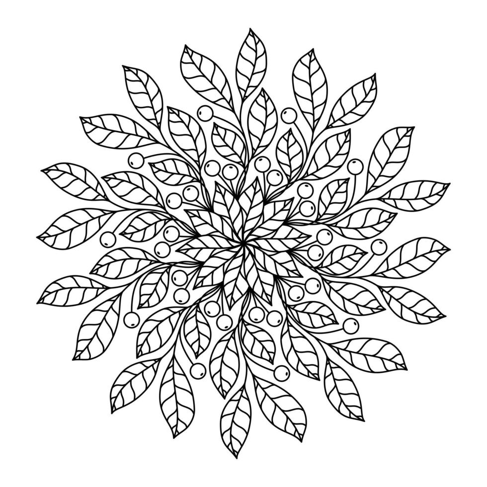 VECTOR COLORING IN THE FORM OF A ROUND PLANT MANDALA