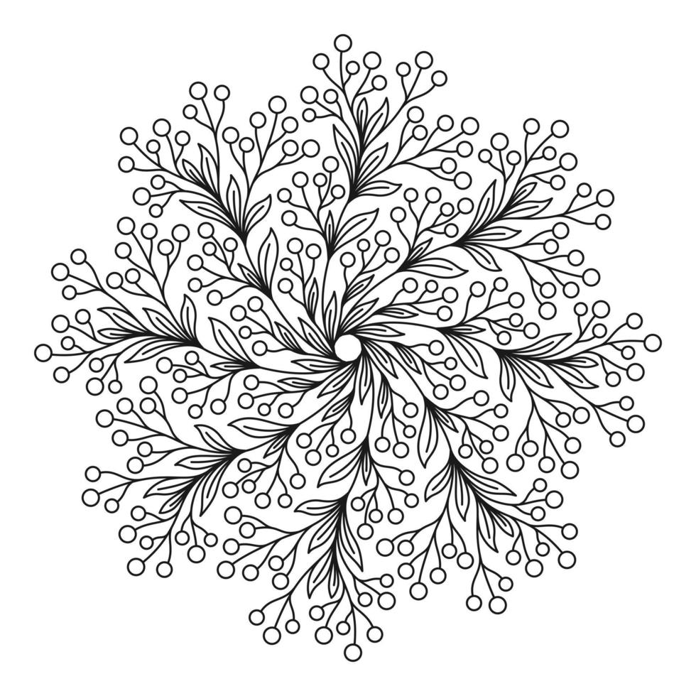 colorante vectorial en forma de mandala de planta redonda vector