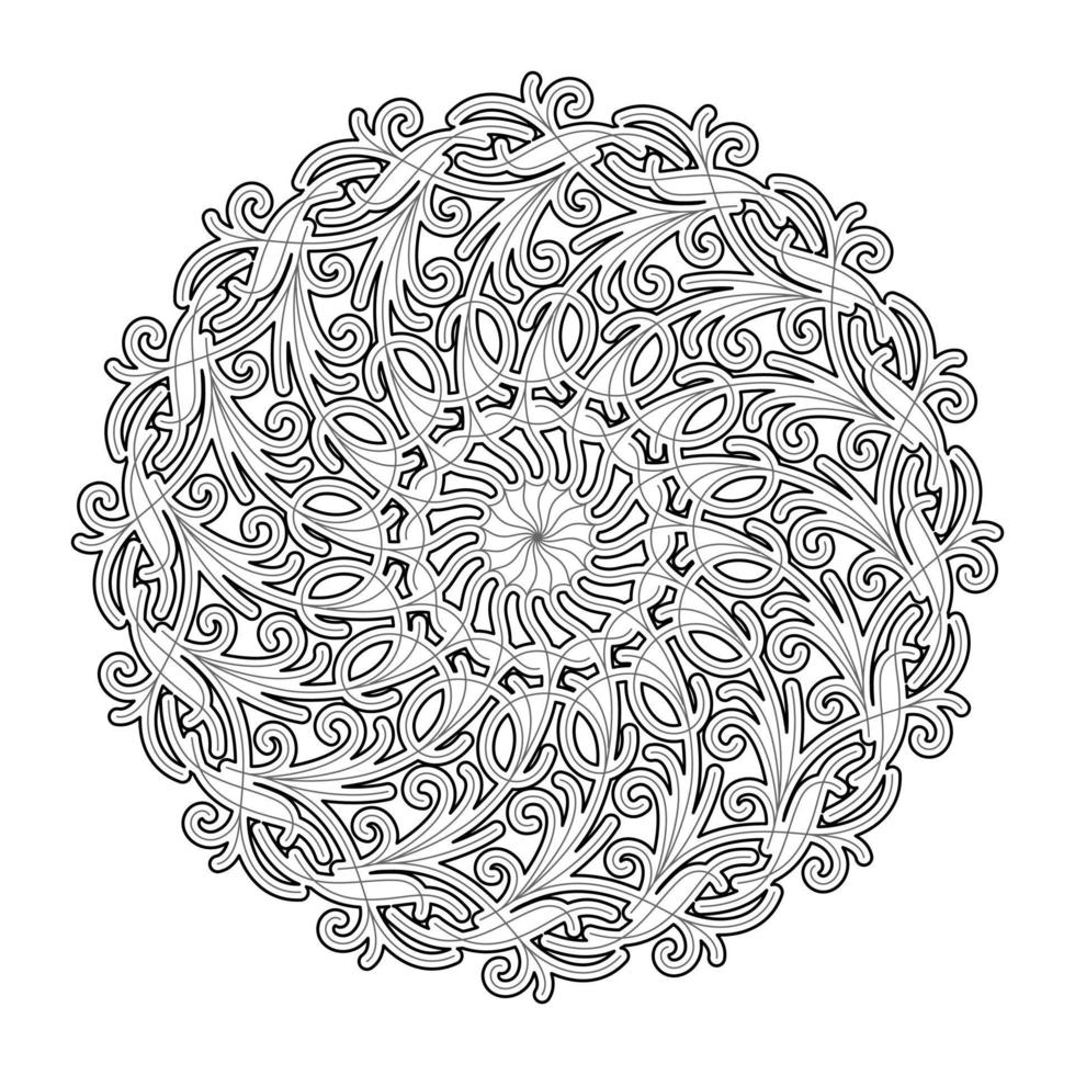 VECTOR COLORING IN THE FORM OF A ROUND PLANT MANDALA