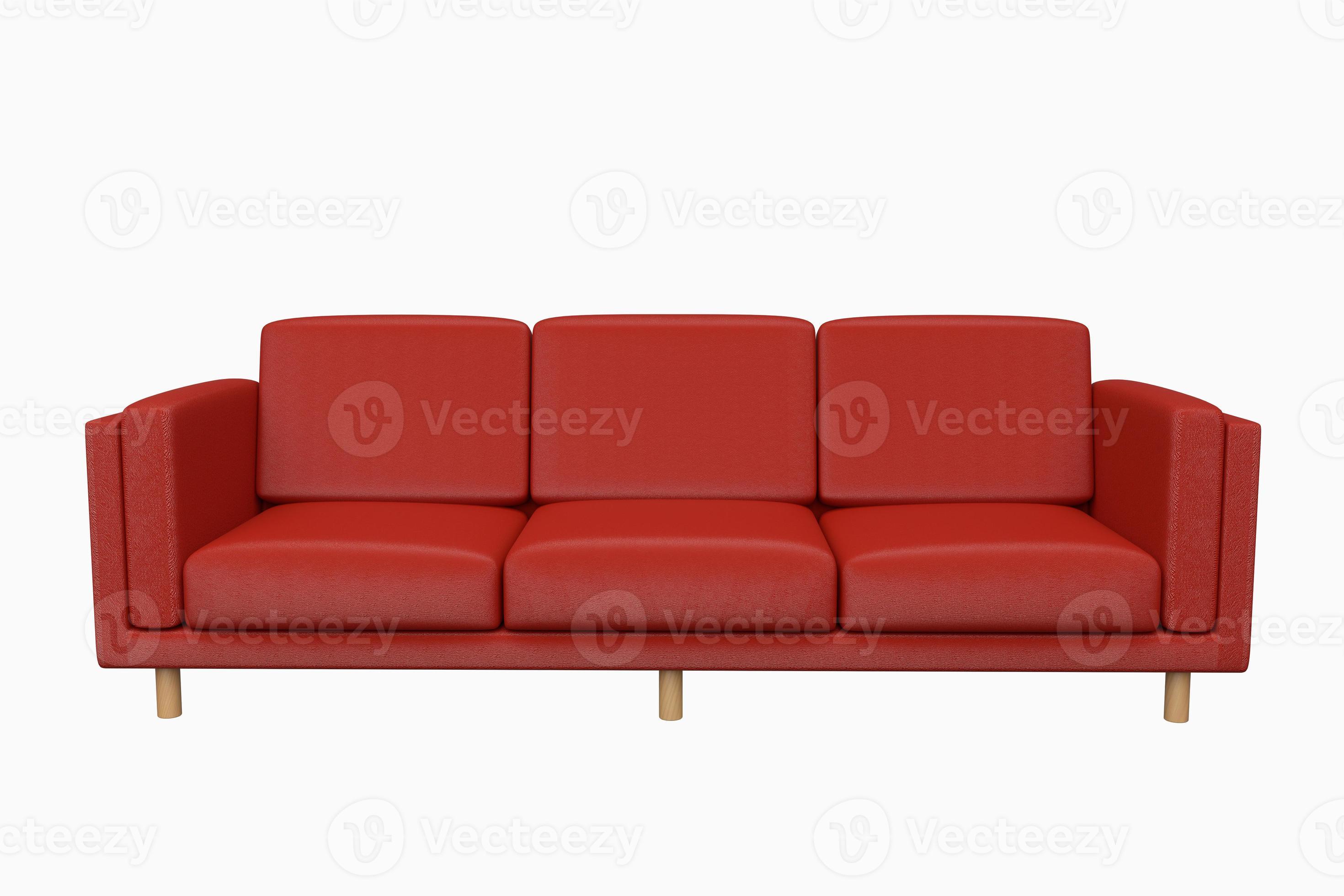 Sofa leather in white background for use in graphics, photo editing, sofas,  various colors, red, black, green and other colors. White background is  easy to edit for interior illustration 6781529 Stock Photo