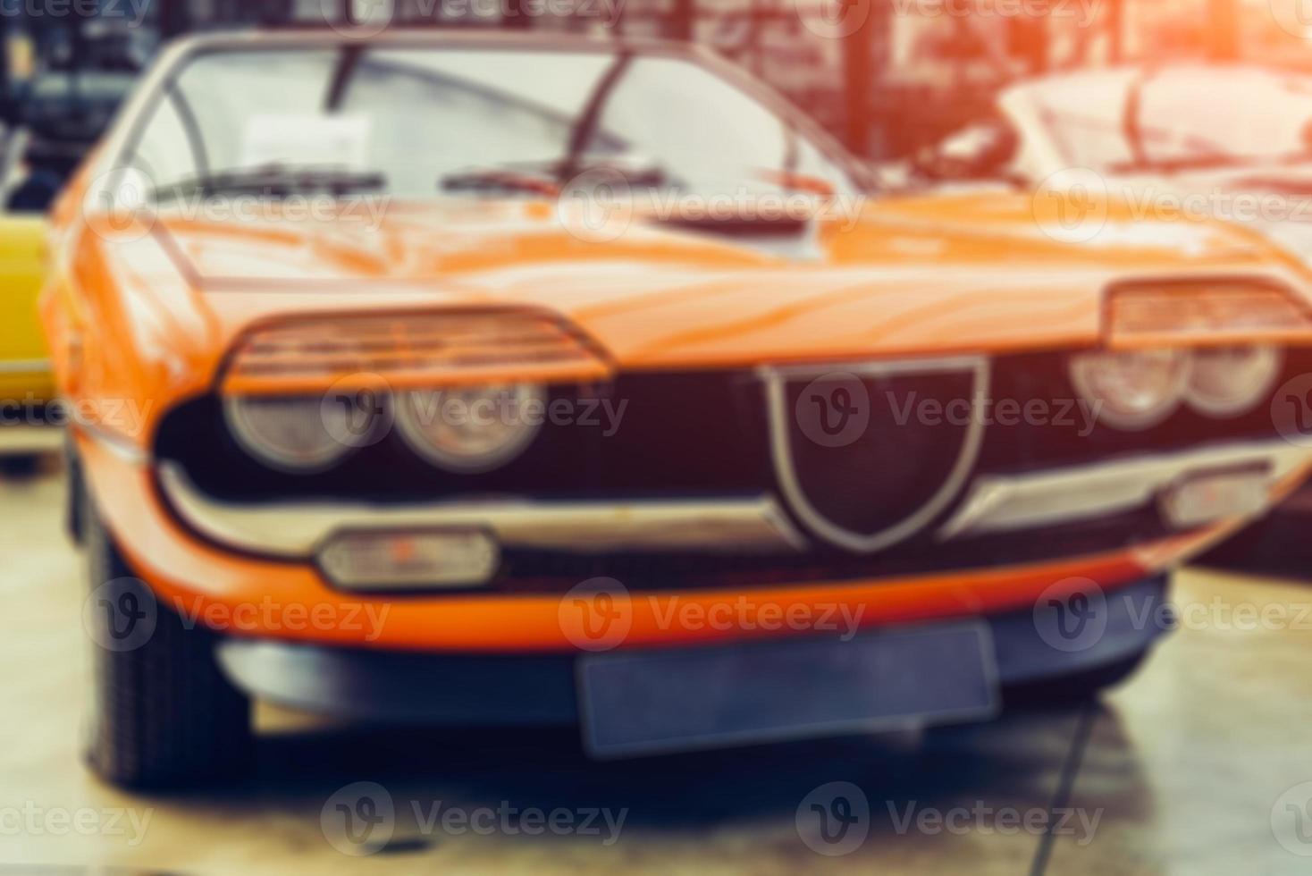 vintage transport retro car. Natural blurred background. Soft li photo