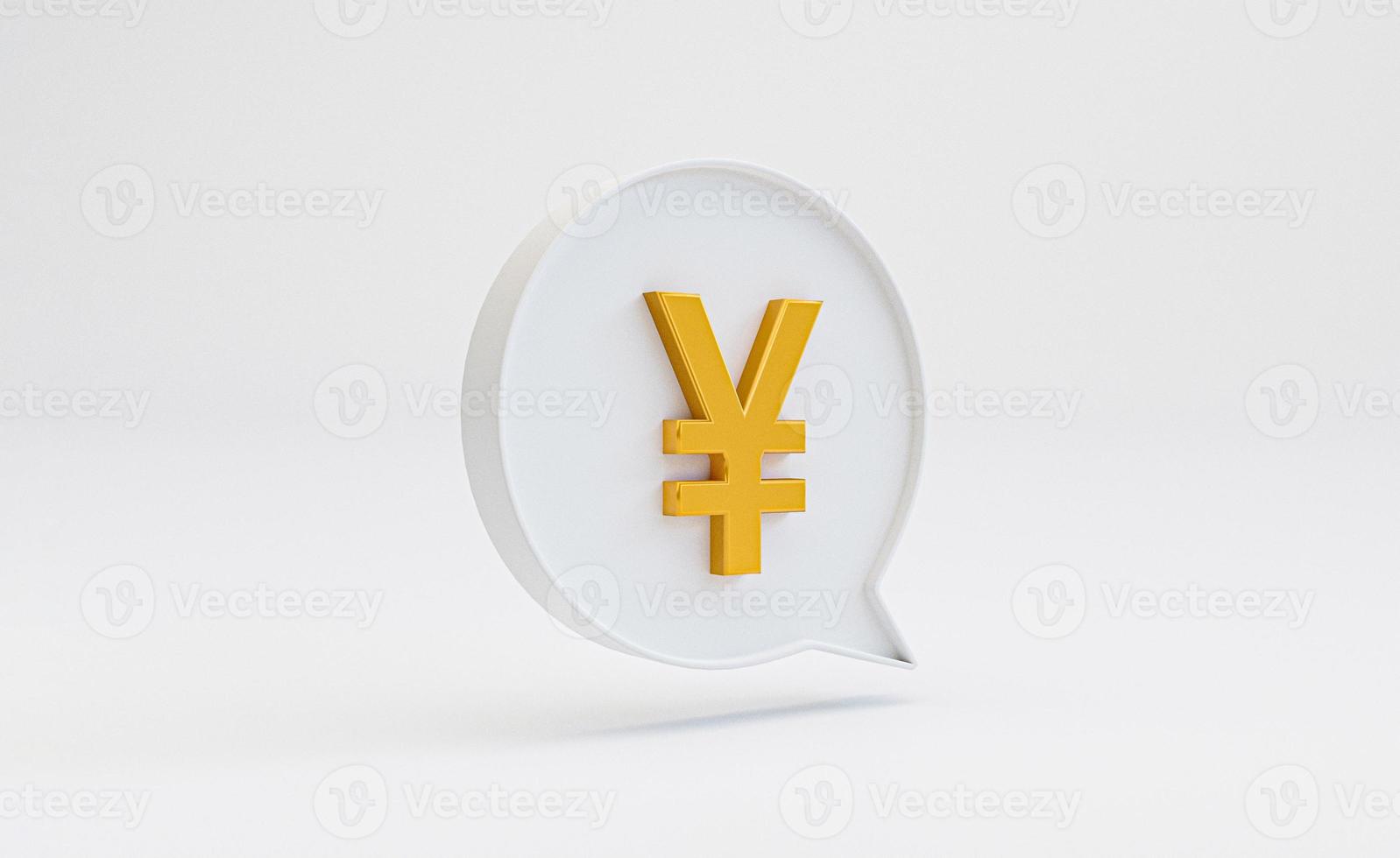 el signo dorado del yuan o el yen dentro del cuadro de texto blanco, la moneda del yuan y el yen son el principal concepto de cambio de moneda y transferencia de dinero desde los países de china y japón por representación 3d. foto