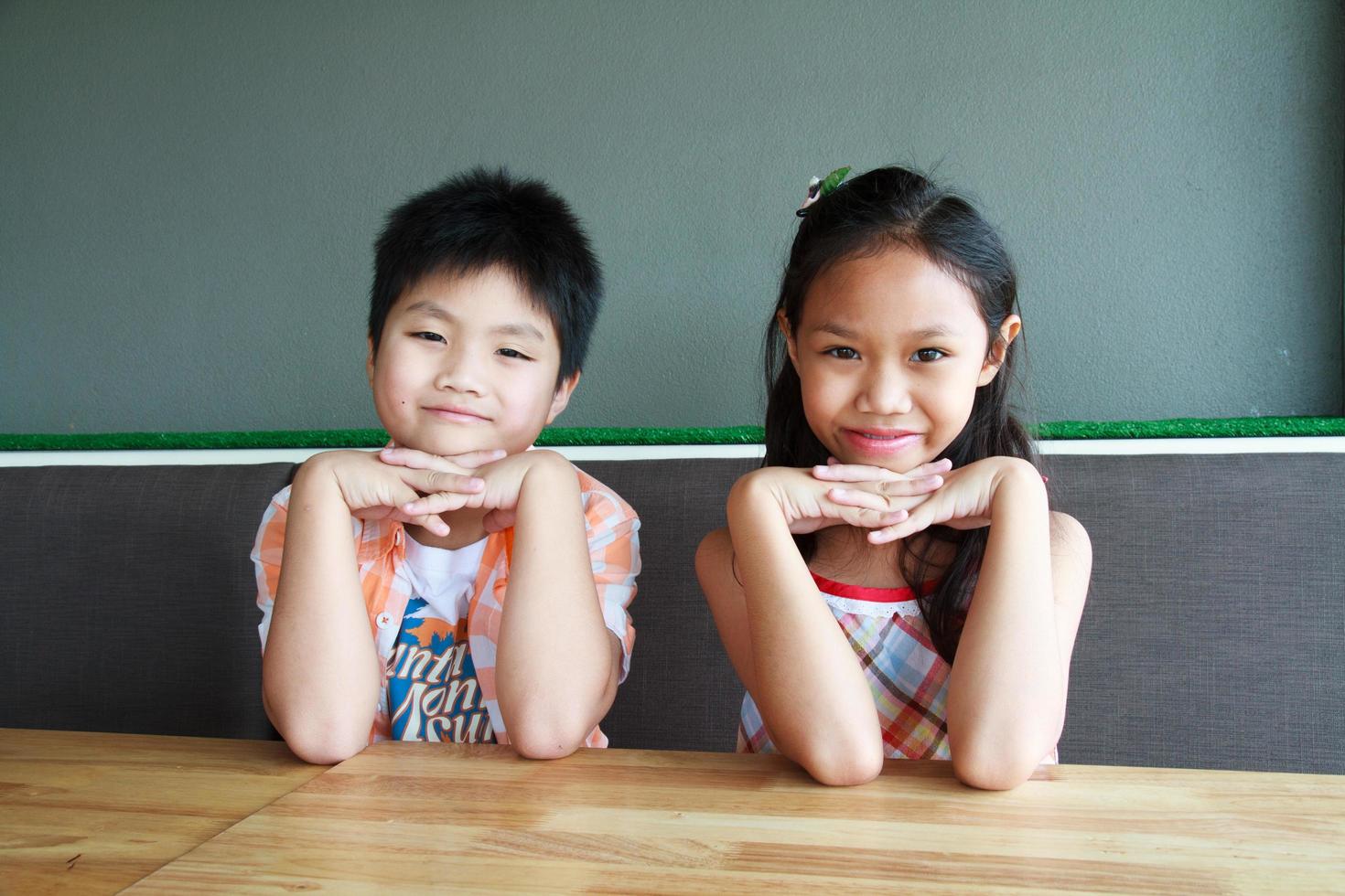 Boy and Girl smiling photo