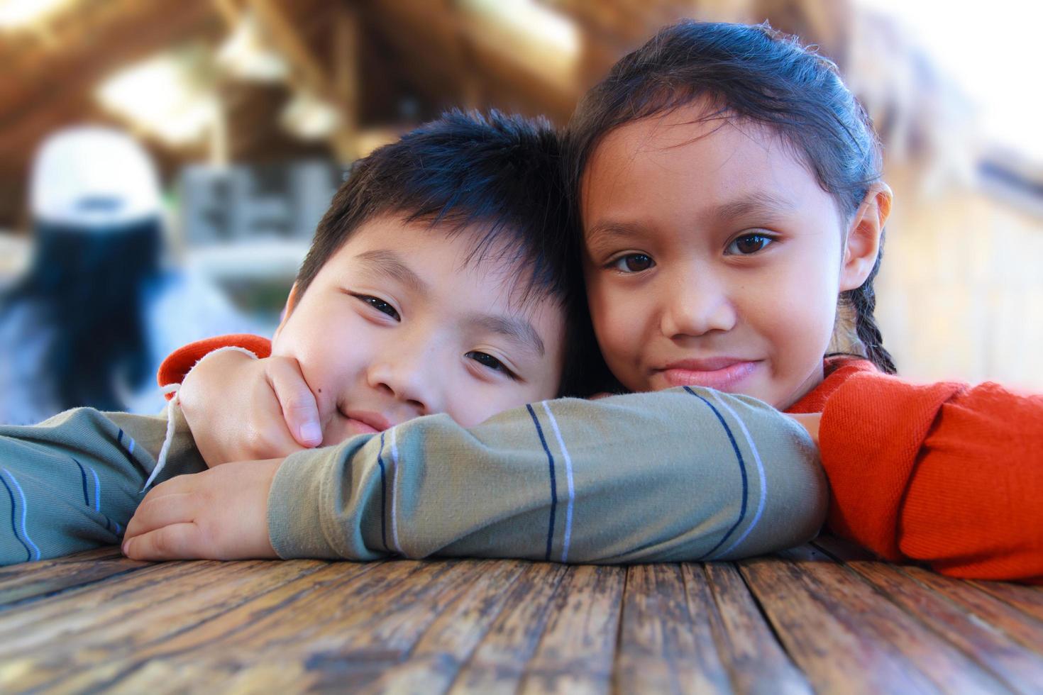 Boy and Girl smiling photo