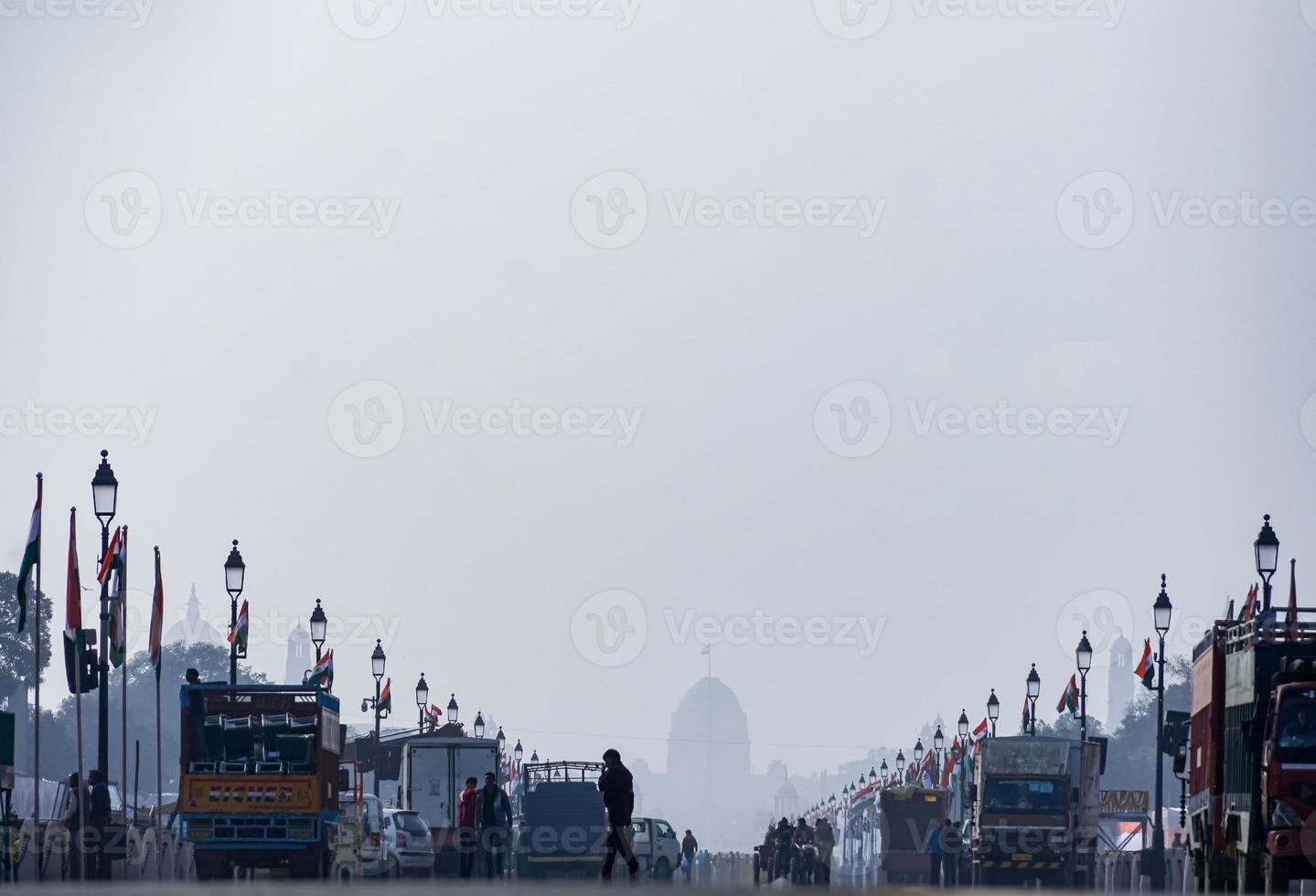 Delhi, India. vista de la vía principal, rajpath, foto