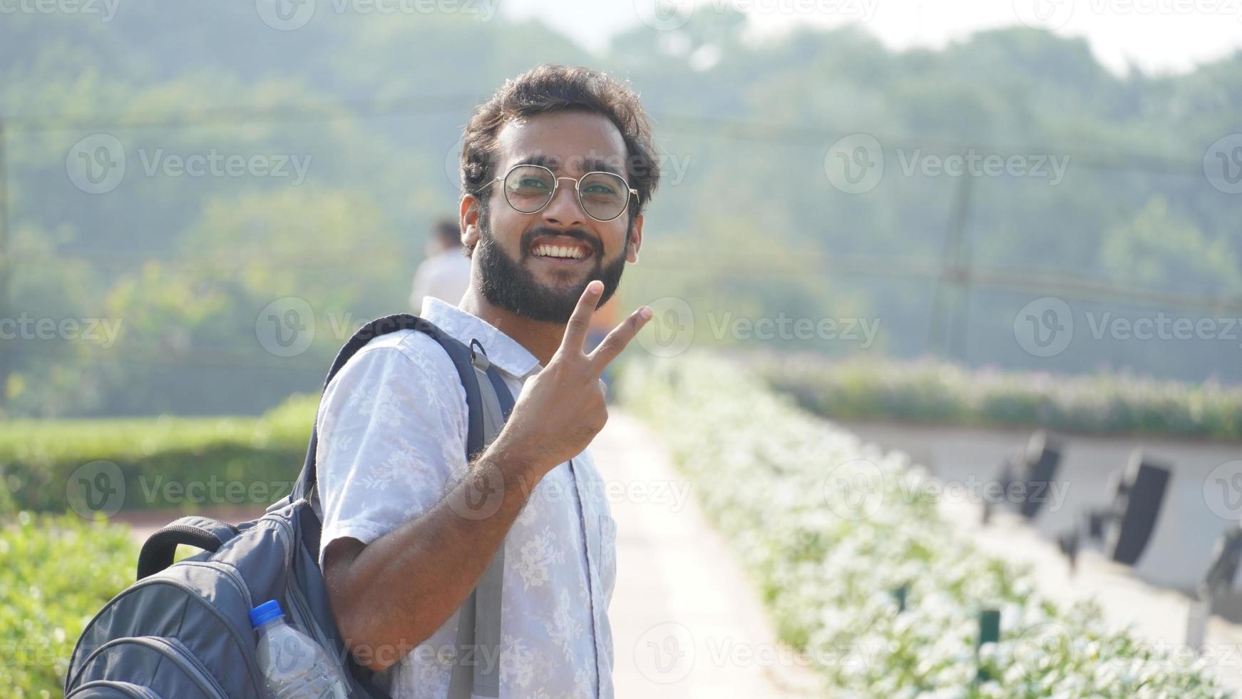 a man giving invittaion image photo