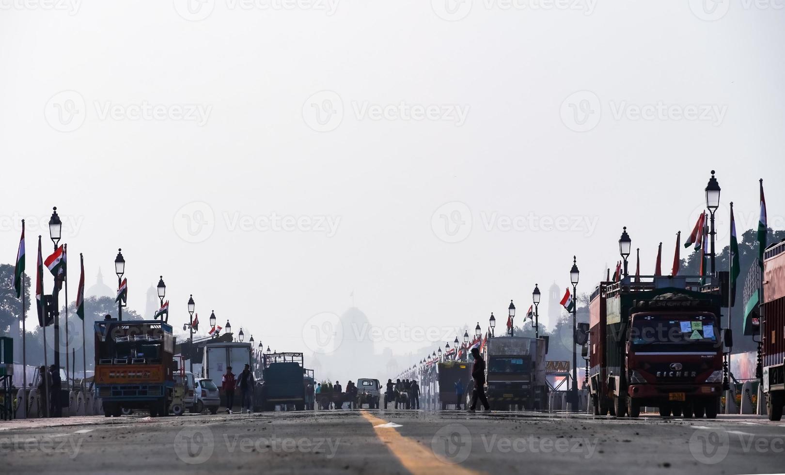 Delhi, India. vista de la vía principal, rajpath, foto