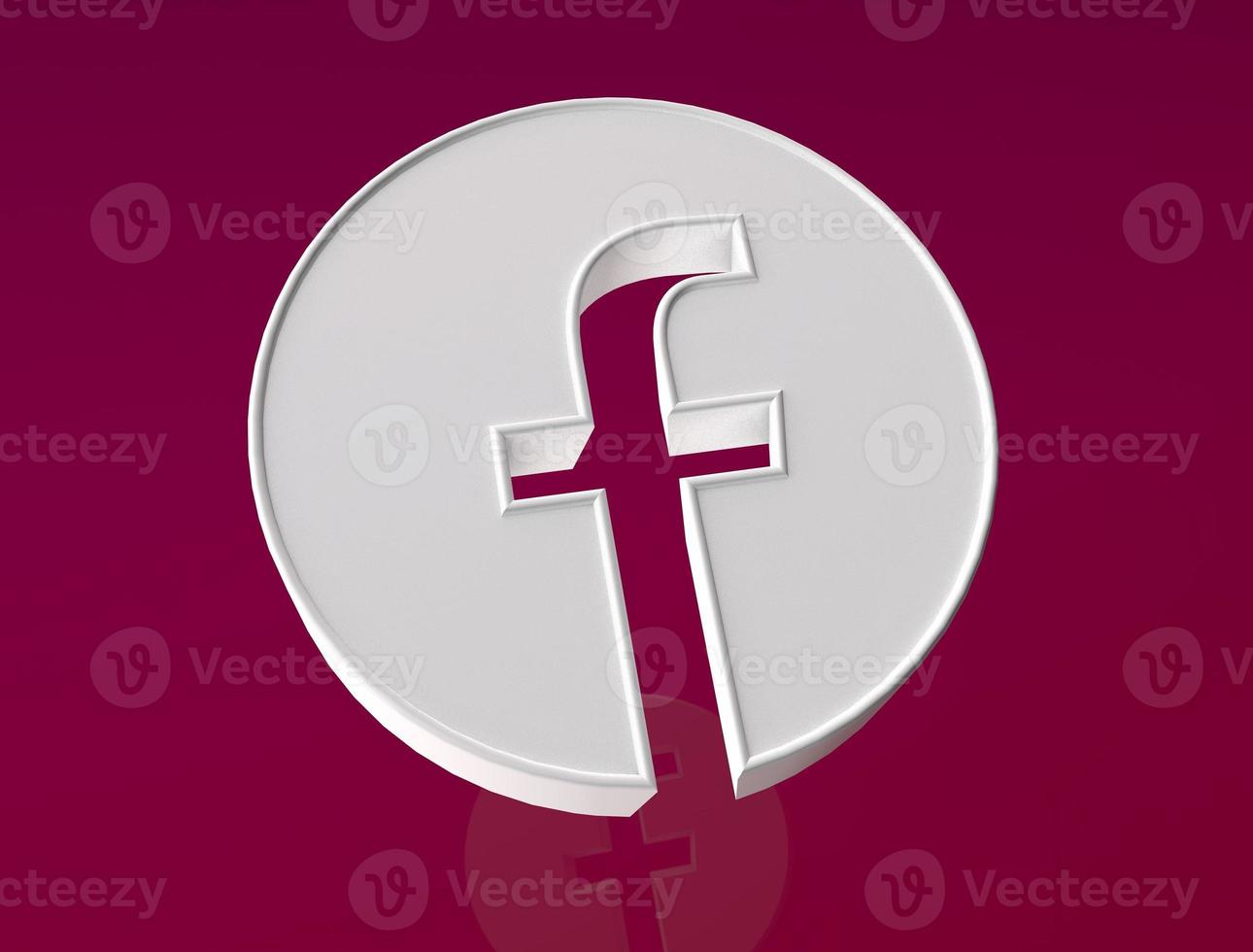 facebook logo 3d Social media logo 3D Rendering image photo