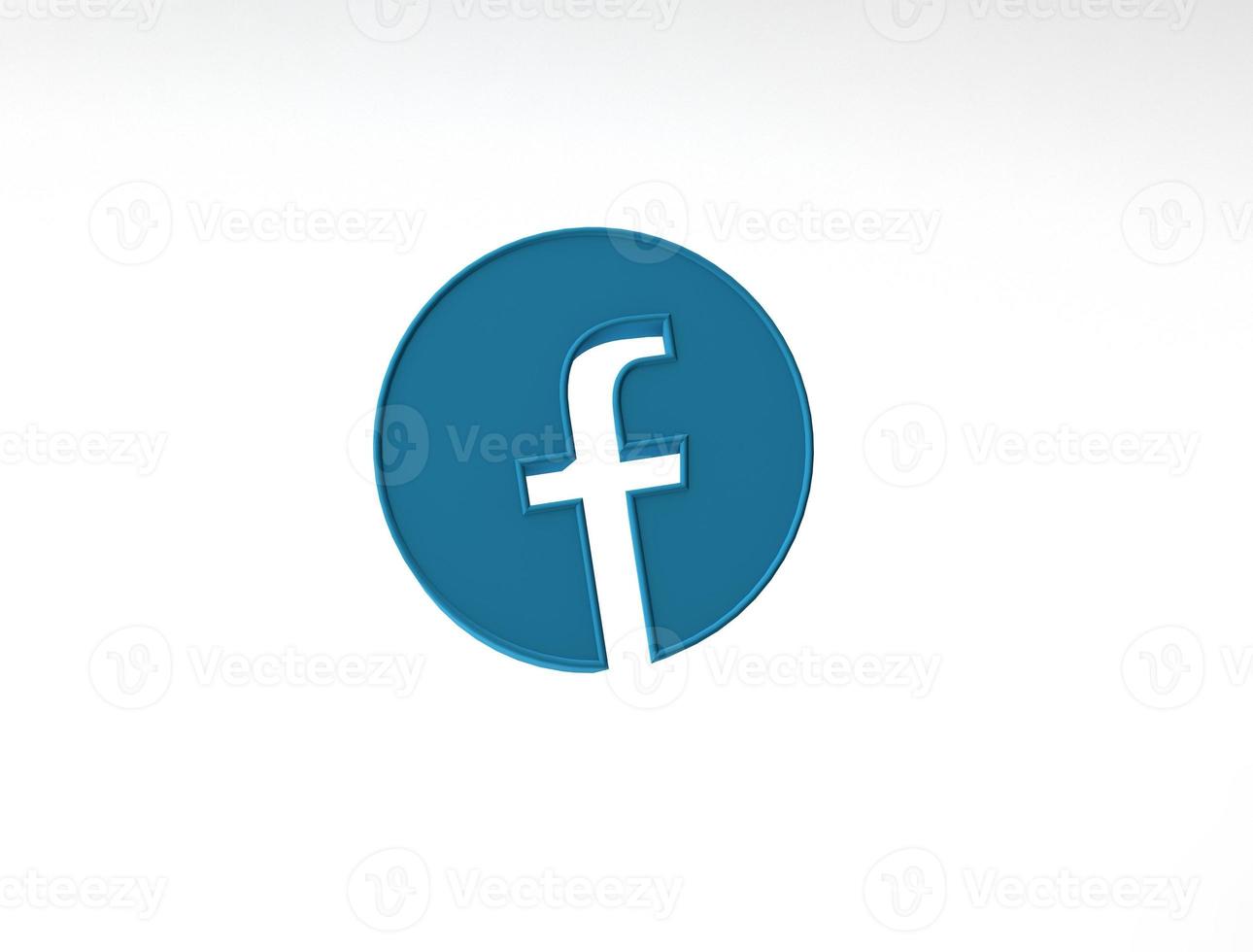 facebook logo 3d Social media logo 3D Rendering image photo