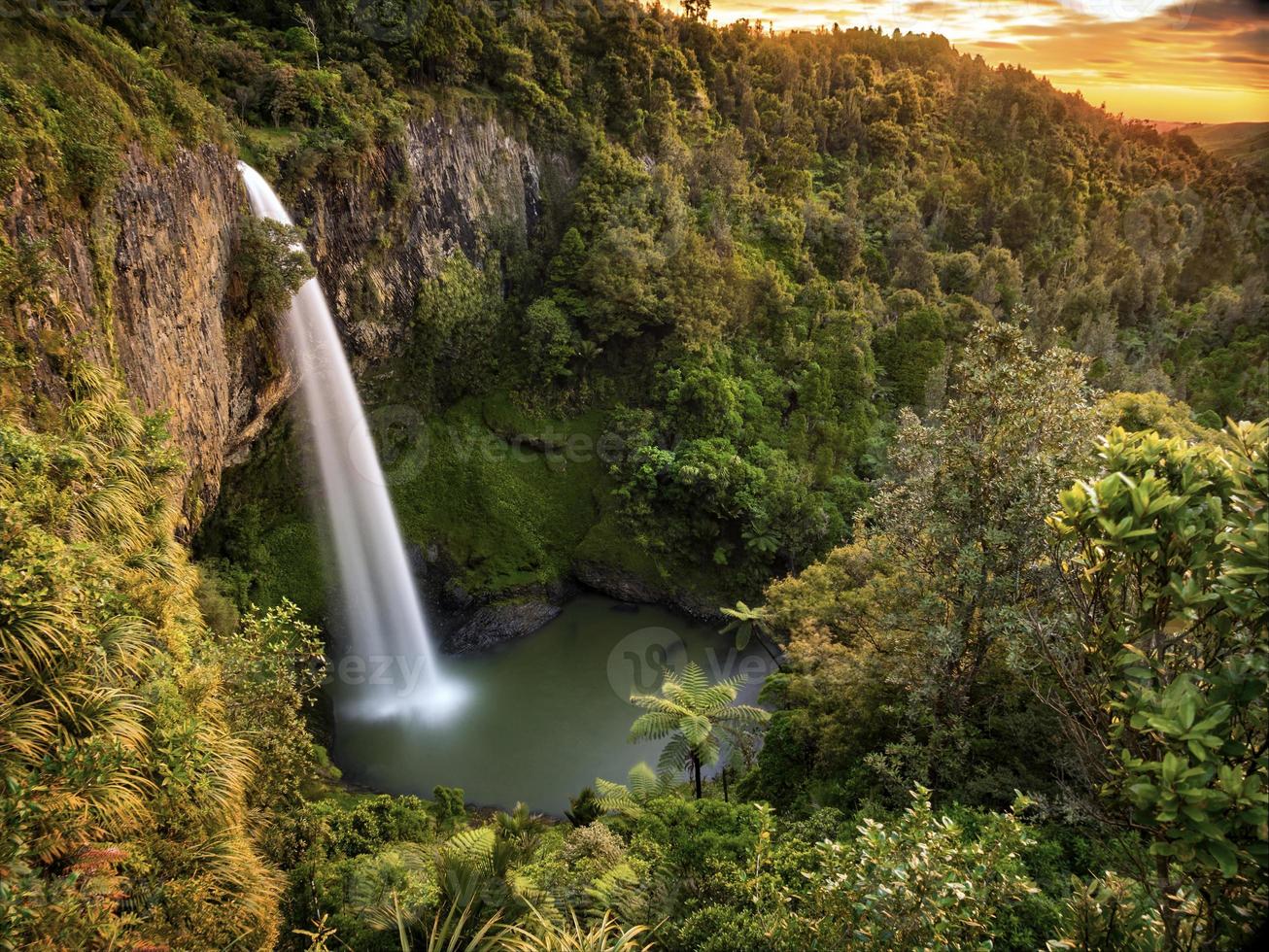 Bridal Veil Falls Waterfall - near Raglan, New Zealand photo