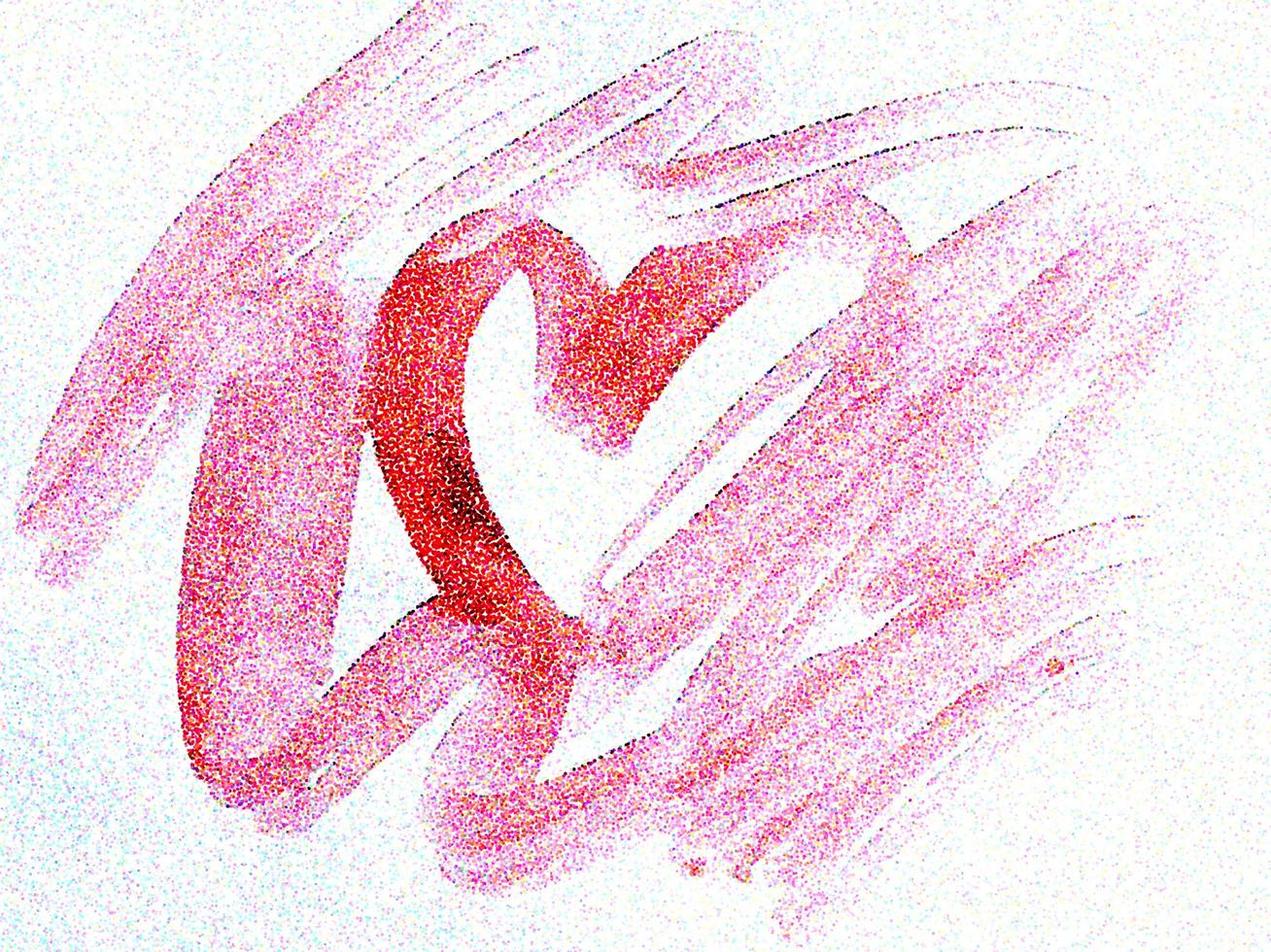 Abstract heart shape pink watercolor paint brush pattern on paper background. Splash ink stain red art wallpaper grunge effect concept photo