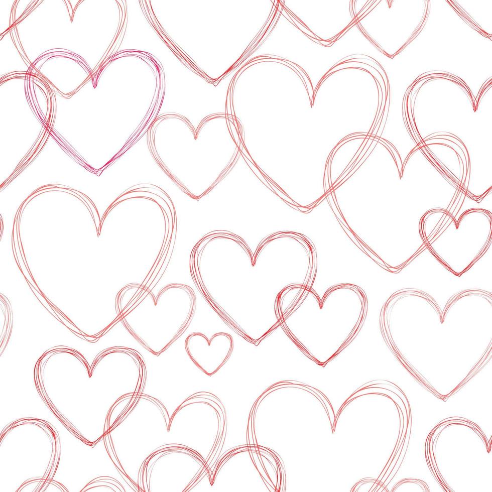 Me encanta el fondo transparente del día de San Valentín. Fondo de mosaico de corazón de amor. romántico de patrones sin fisuras con corazones. vector