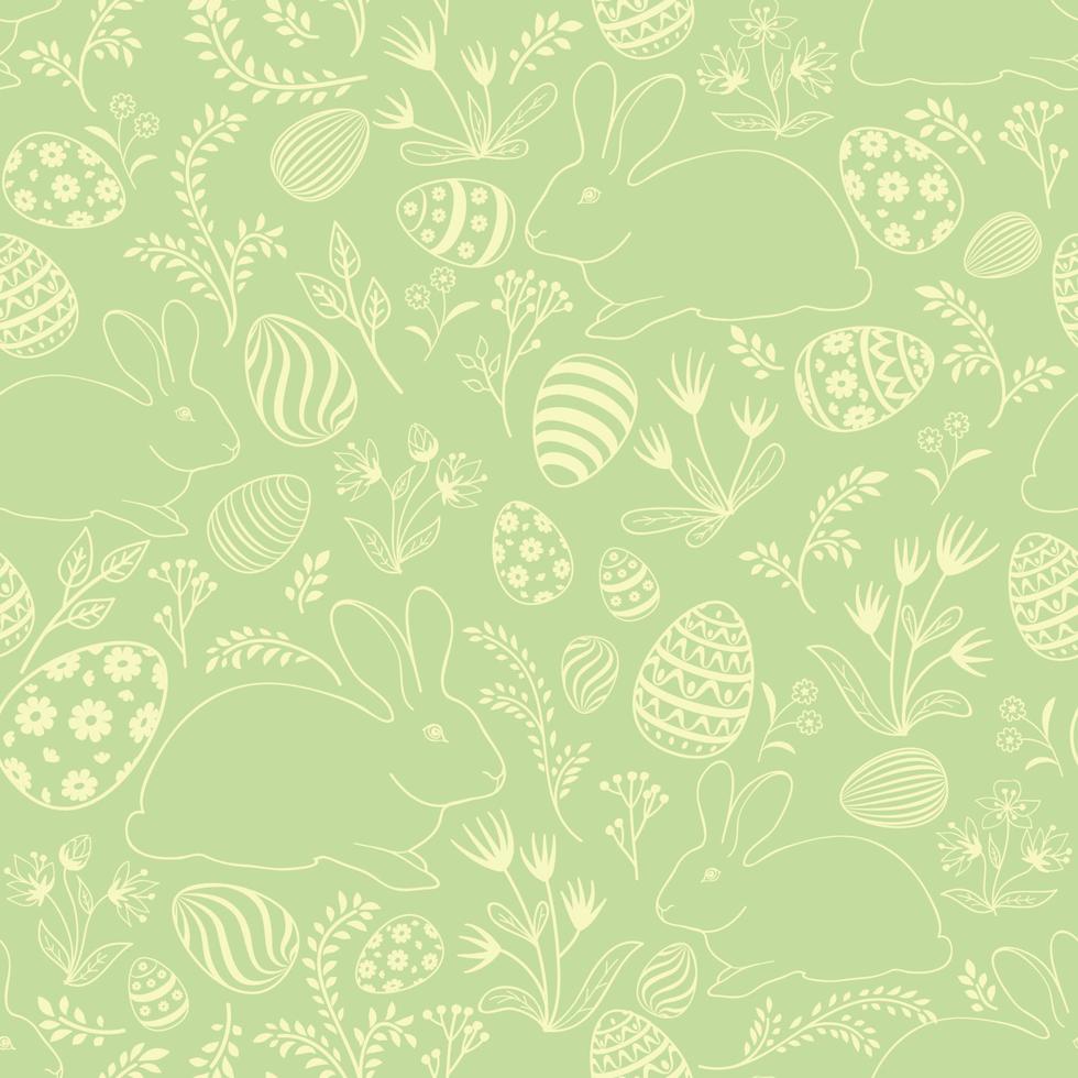 patrón floral sin fisuras de huevo de Pascua. fondo de vacaciones de primavera para imprimir en tela, papel para scrapbooking, papel de regalo y papel tapiz. vector