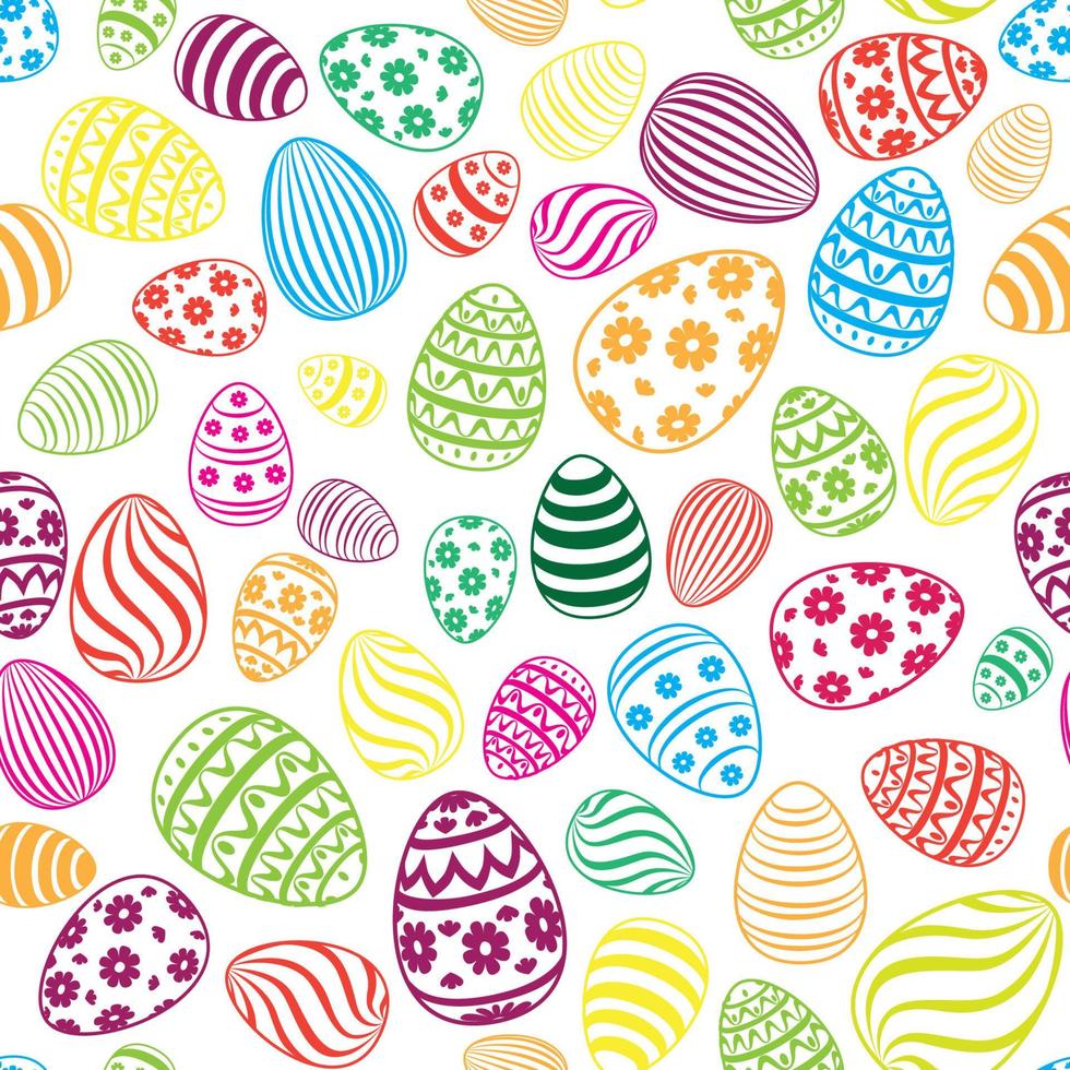 huevo de pascua de patrones sin fisuras. Fondo de vacaciones de primavera para imprimir en tela, papel para álbumes de recortes, papel de regalo y fondos de pantalla. vector