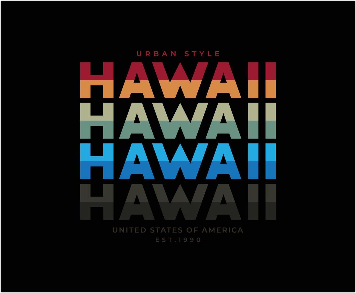 diseño de camiseta de vector de tipografía hawaii para imprimir