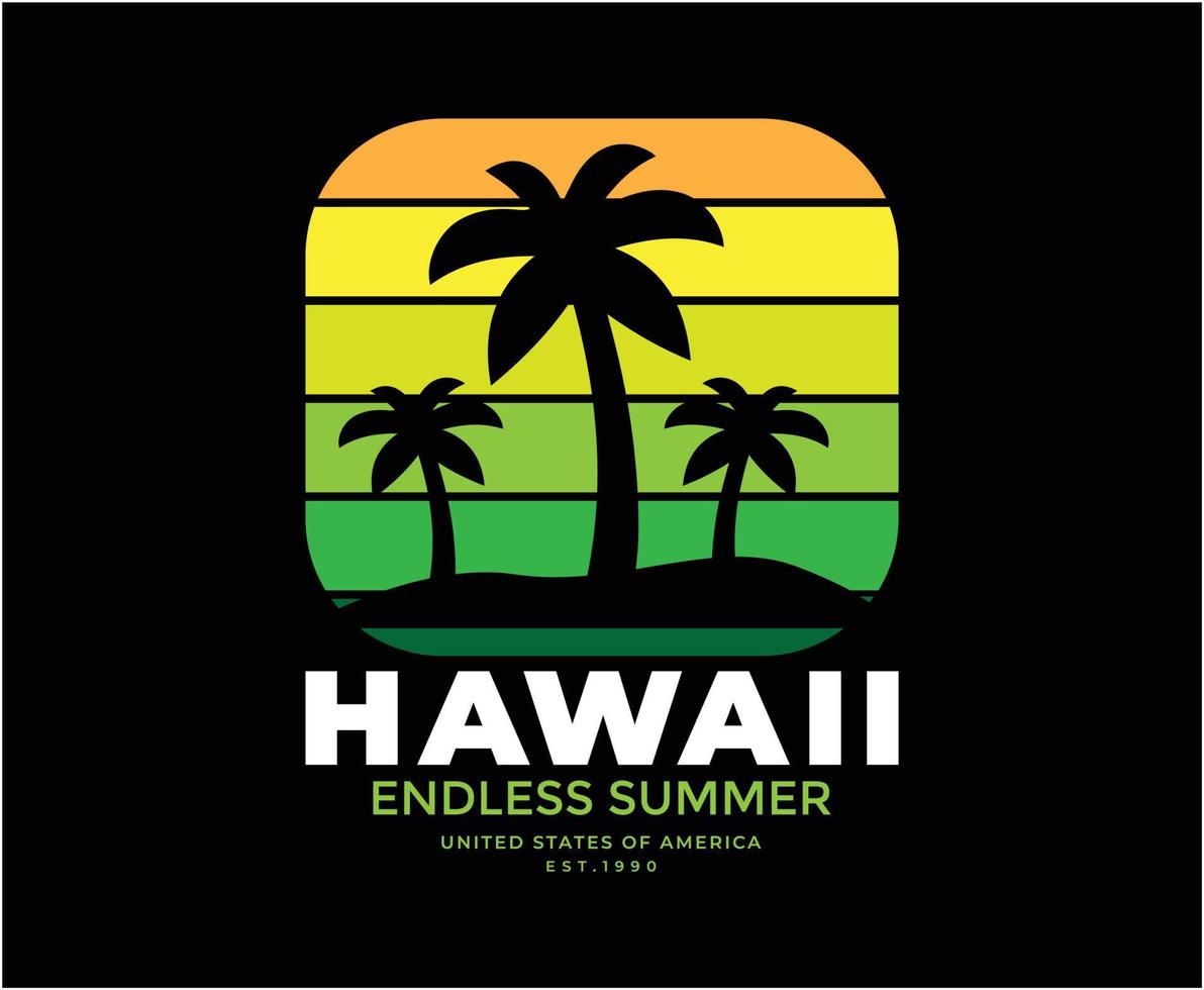 Hawaii Summer Vector T-shirt Design for print