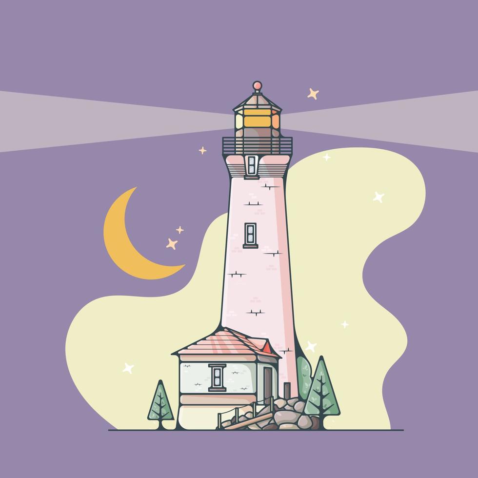 flat design style lighthouse vector