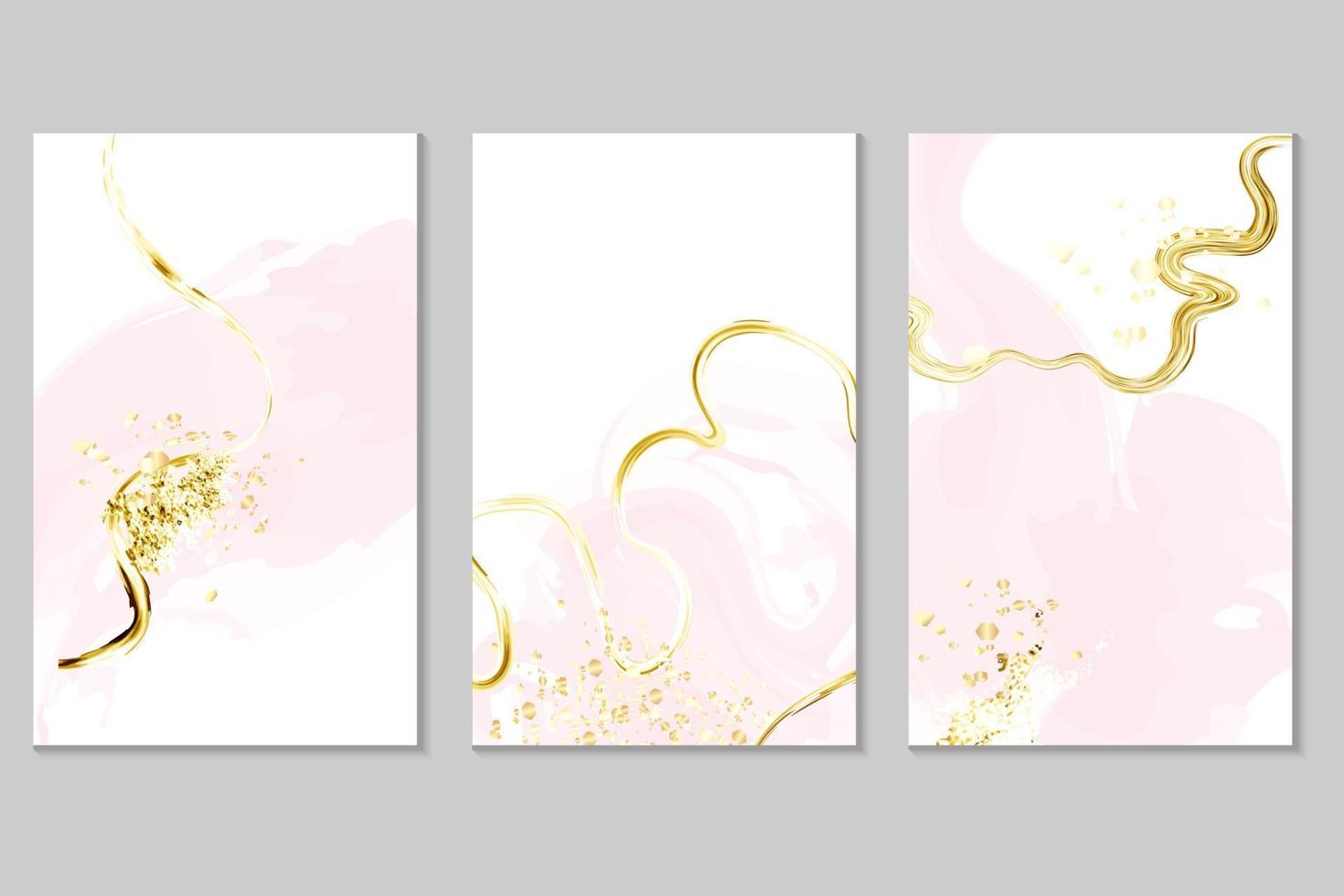 Spring wedding Invitation card  template collection.Light pink  or apricot watercolor wet texture.Blush  fluid  painting.Alcohol ink. vector