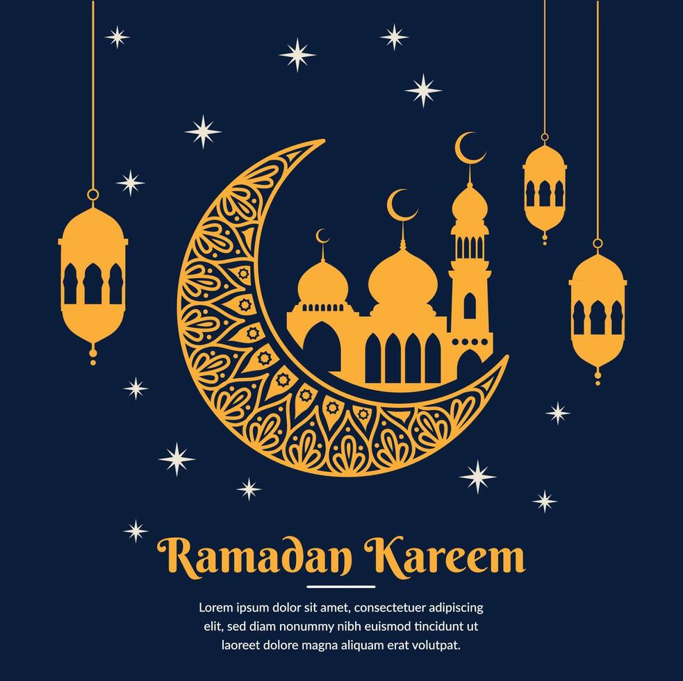 ramadan kareem greeting background template vector