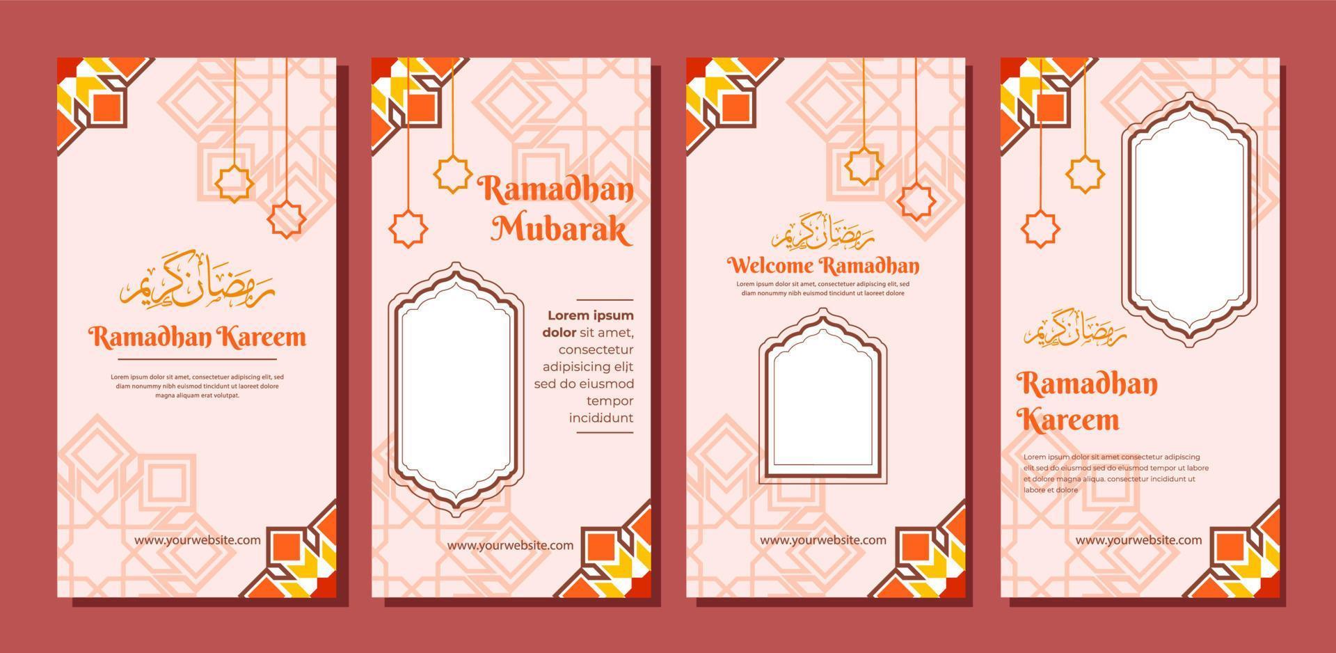 ramadan kareem social media post template vector