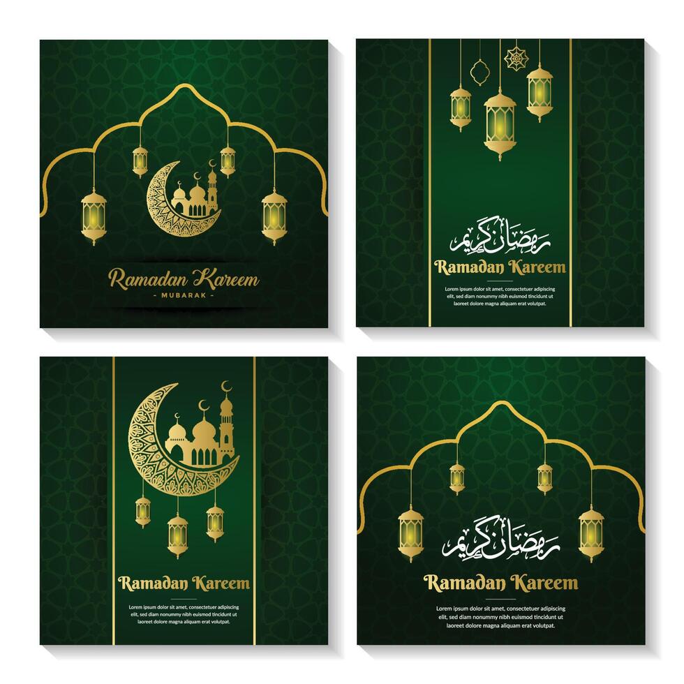 ramadan kareem social media post template vector