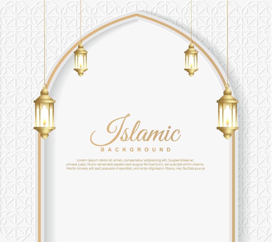 luxury gold islamic background template vector