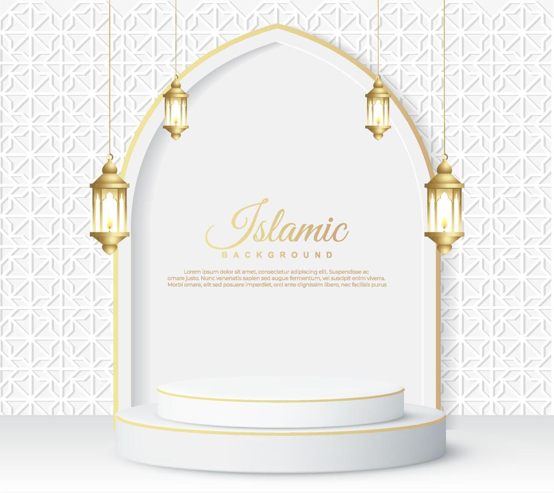 luxury ramadan sale product stand template vector