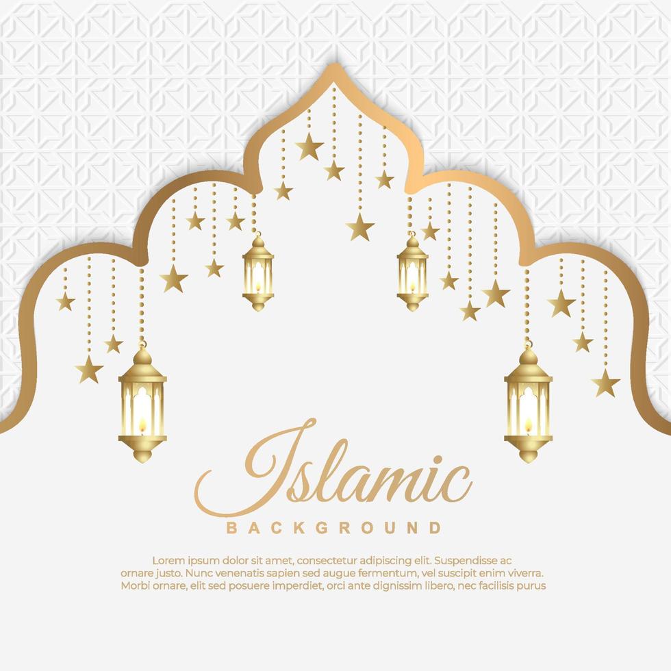 luxury gold islamic background template vector