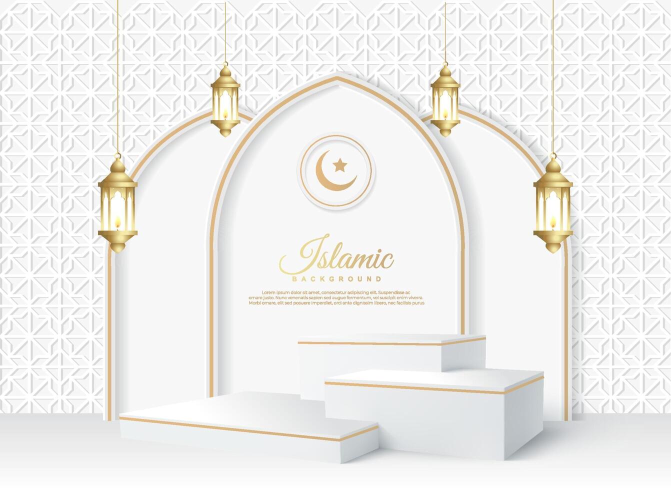 luxury ramadan sale product stand template vector