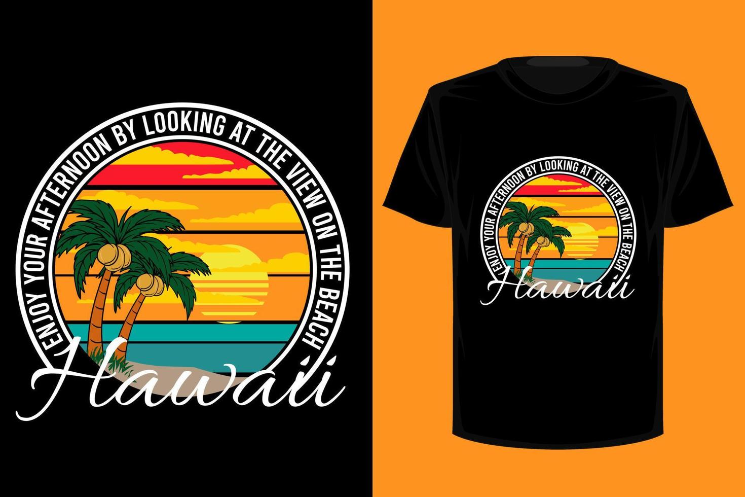 Hawaii retro vintage t shirt design vector