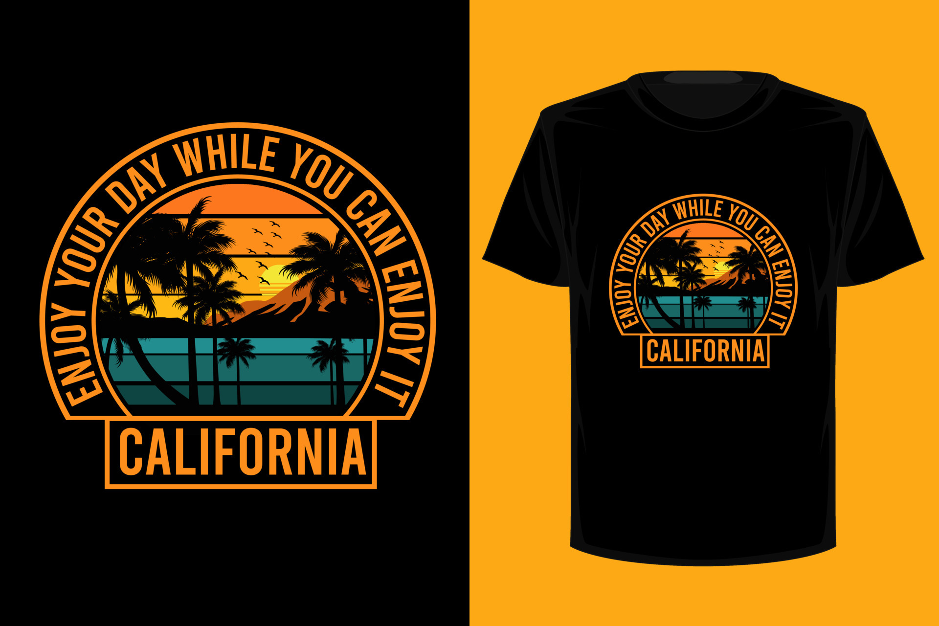 California retro vintage t shirt design 6786963 Vector Art at Vecteezy