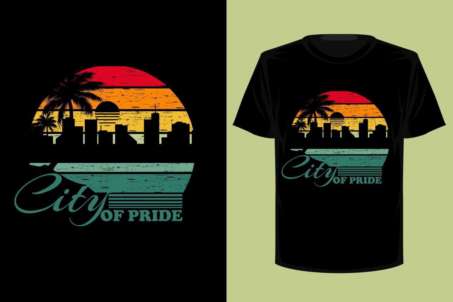 City of pride retro vintage t shirt design vector