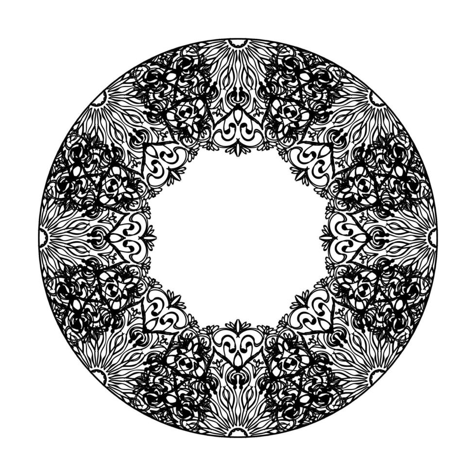 Vector round abstract circle. Mandala style.