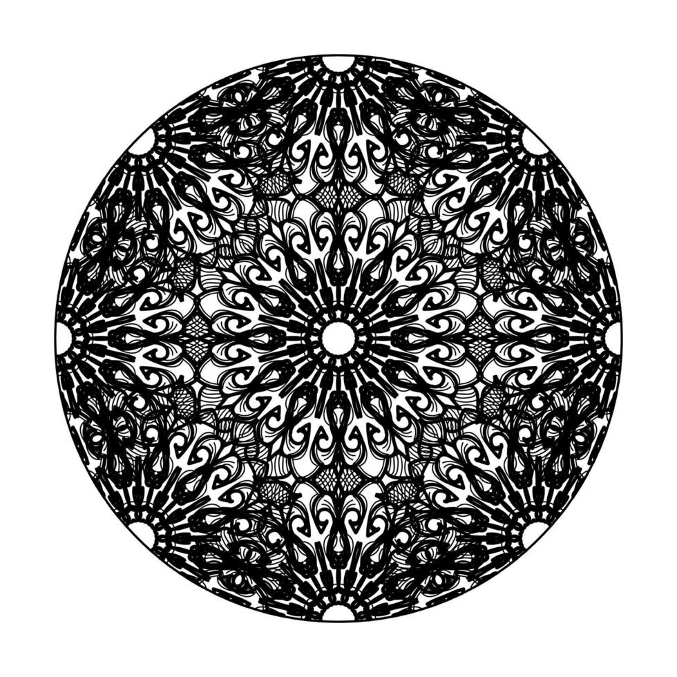 Vector round abstract circle. Mandala style.