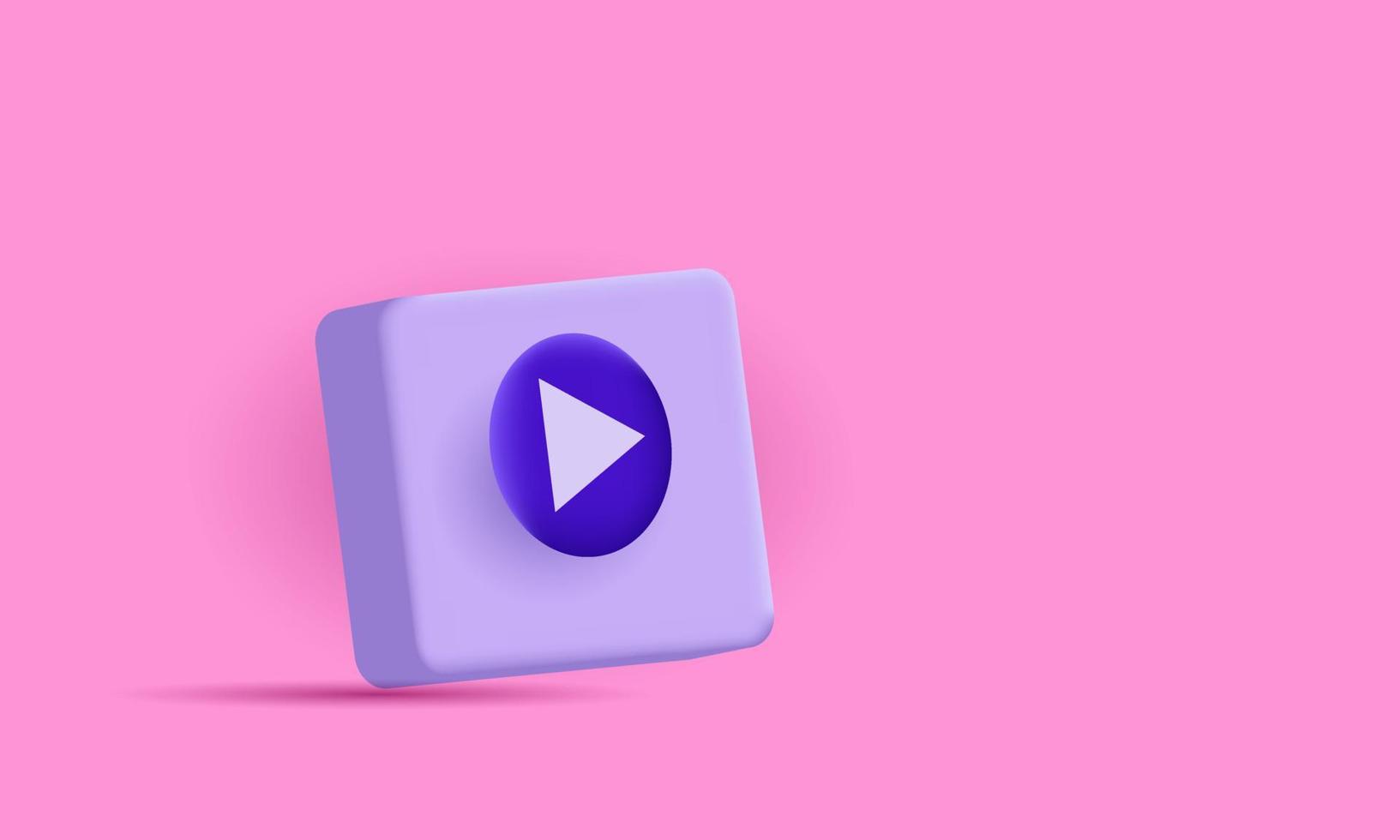 3d web page social play media concept video vector