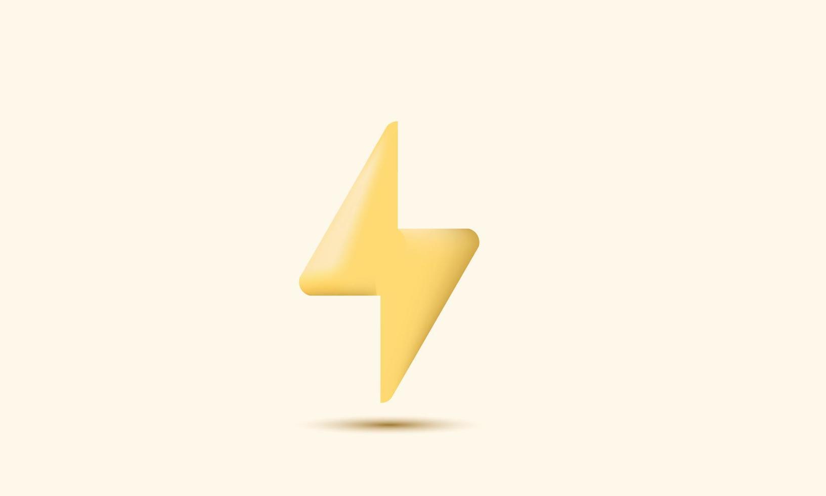 3d thunder icon symbol rendering vector