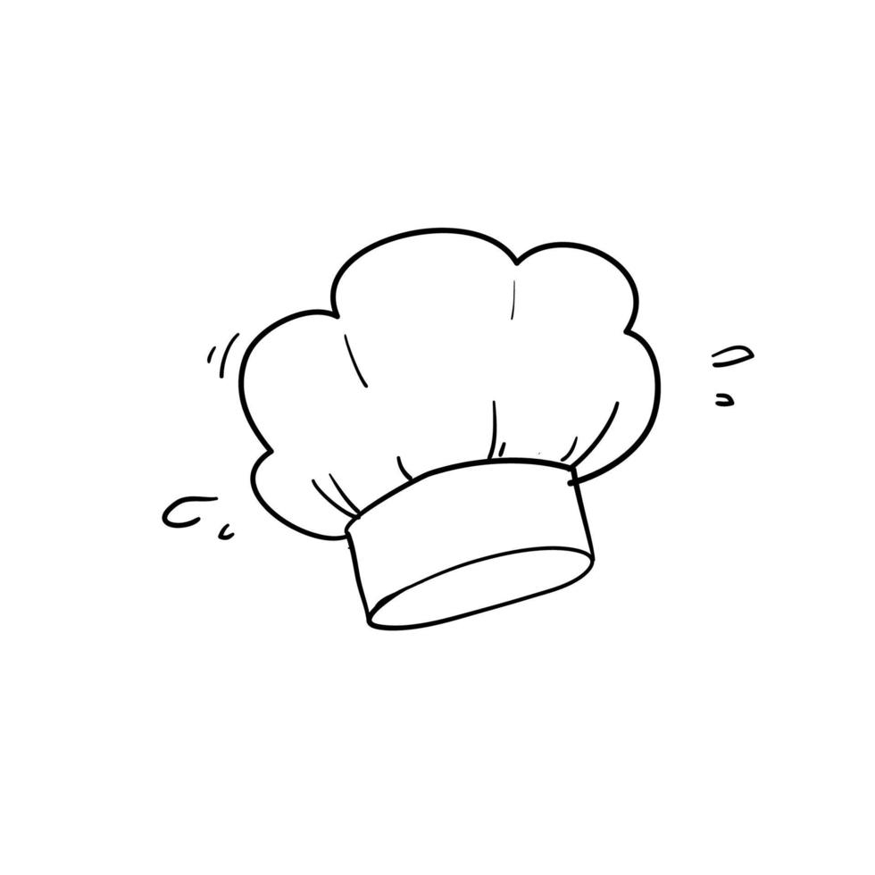 set of vintage chef and cook hats qith handdrawn doodle style vector