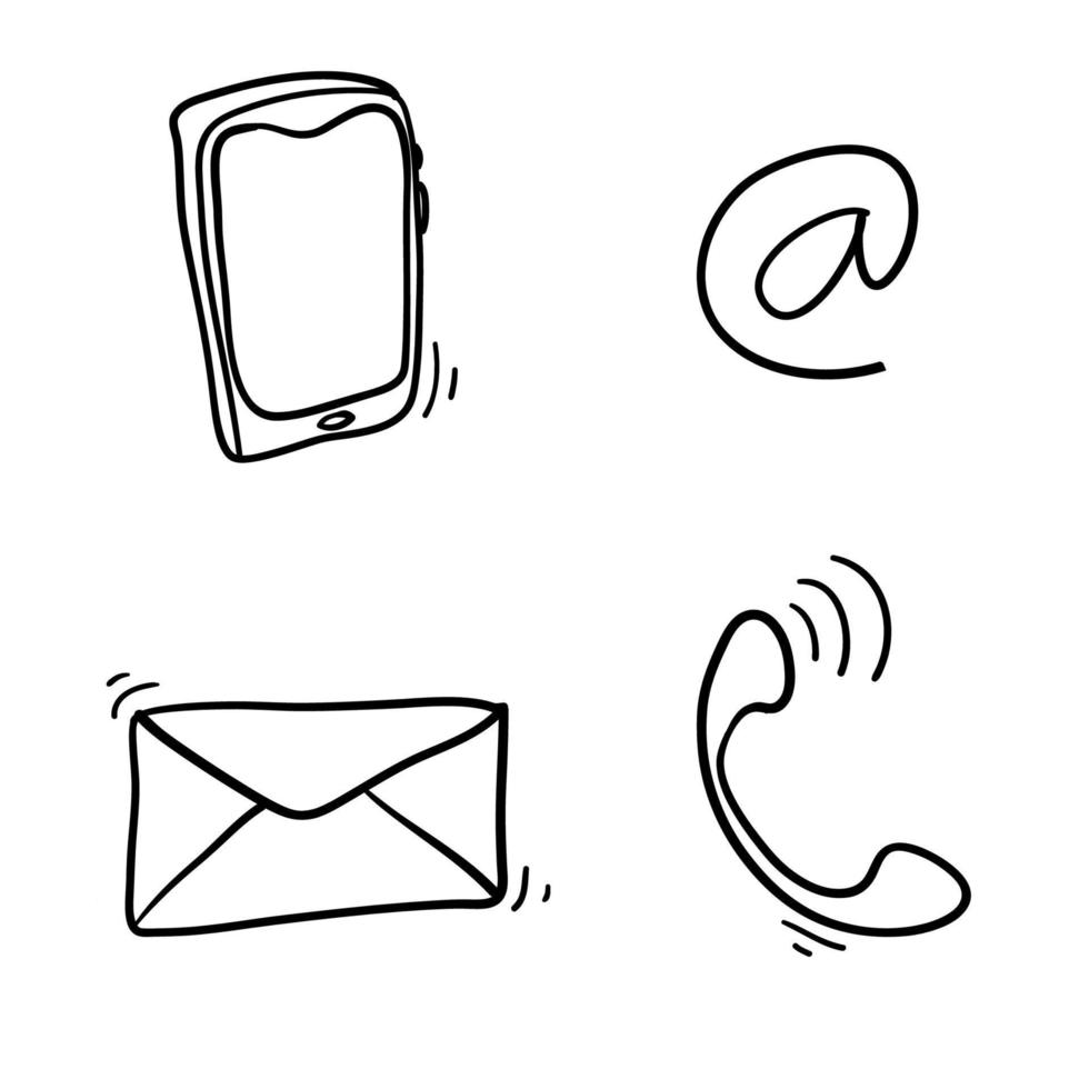 communication icon with handdrawn doodle style vector