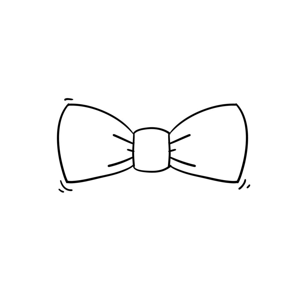 bow tie icon vector illustration with handdrawn doodle style