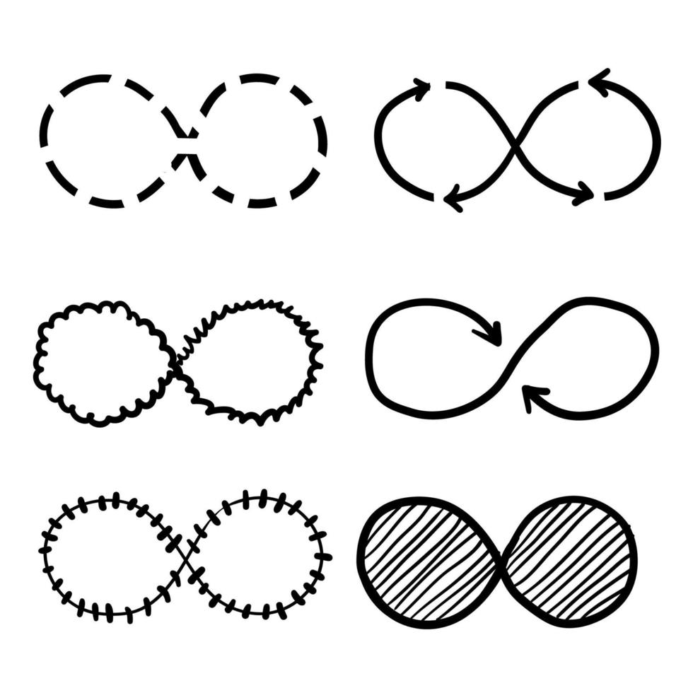 Eternity icon. Mobius line vector logo infinity symbols with handdrawn doodle style vector