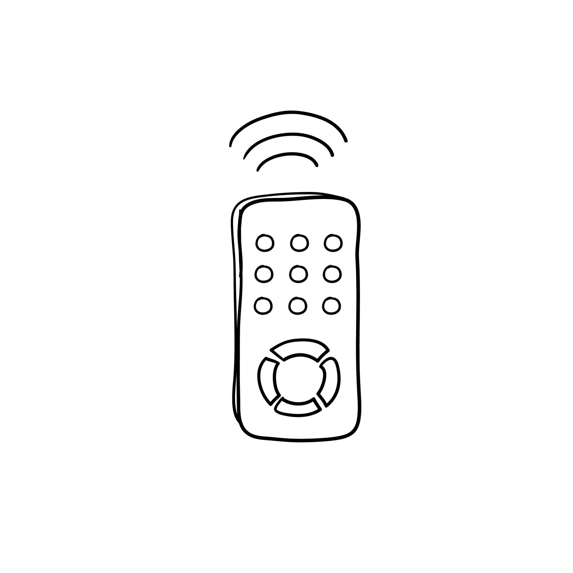 remote control icon vector illustration with hand drawn doodle style