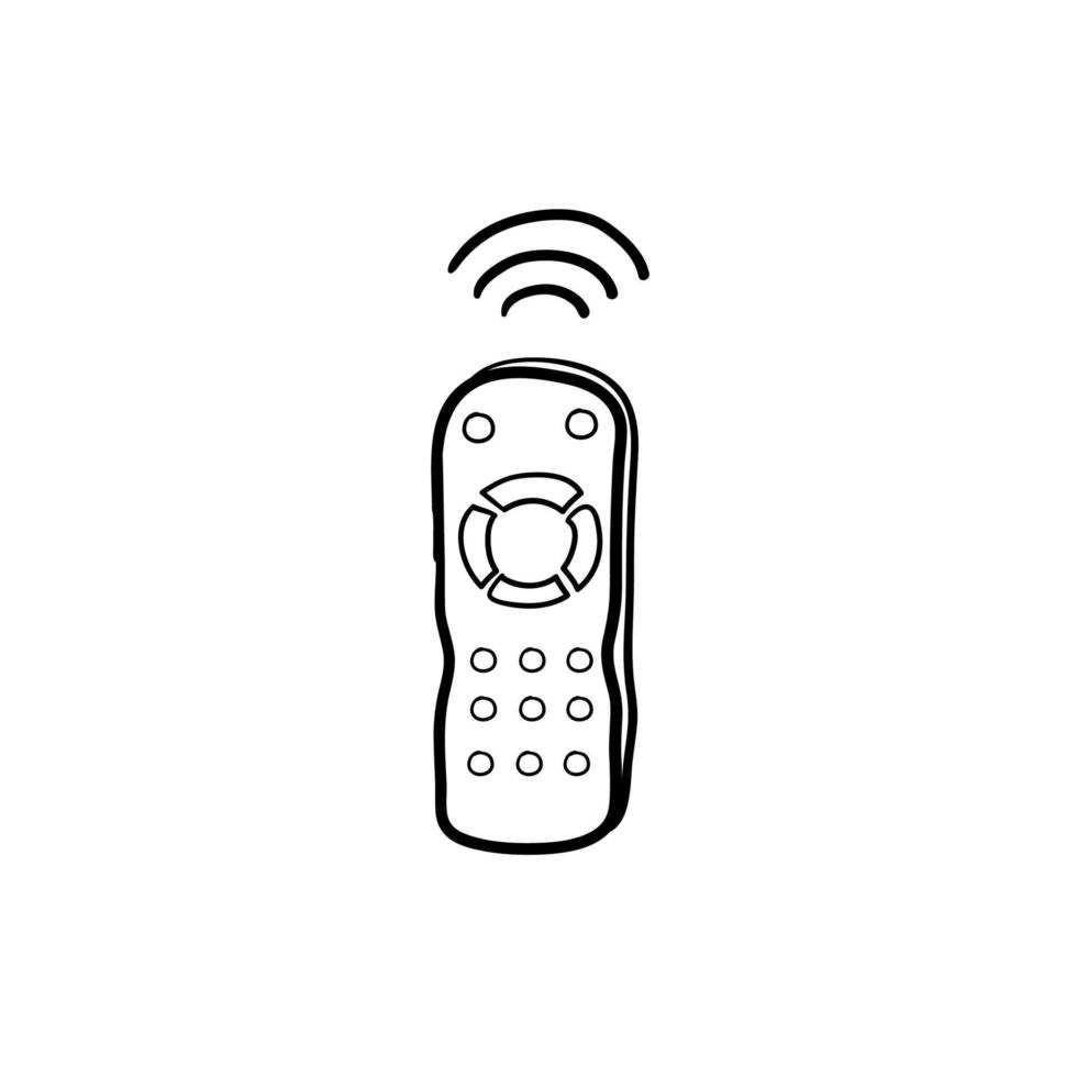 remote control icon vector illustration with hand drawn doodle style isolated on white background