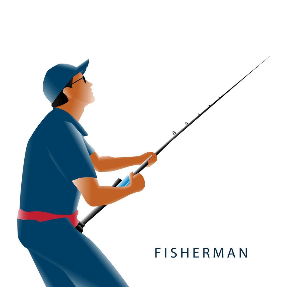 Vector Illustration of Fisherman.