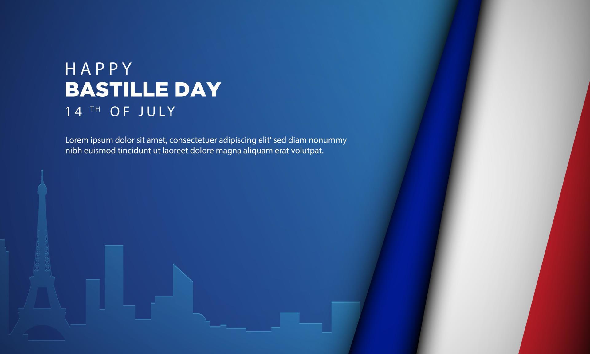 Bastille Day Background with Paris City Landscape. 6787616 Vector Art