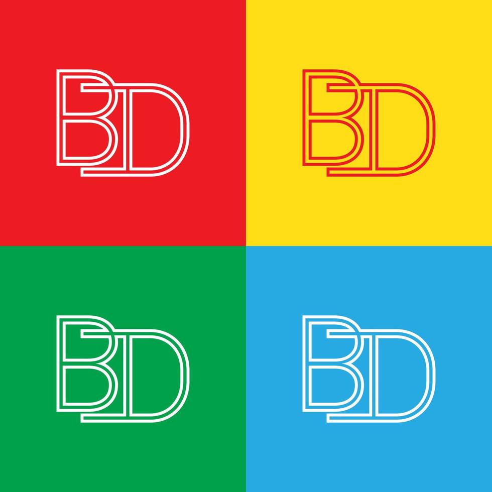 plantilla de diseño de logotipo de letra bd. vector
