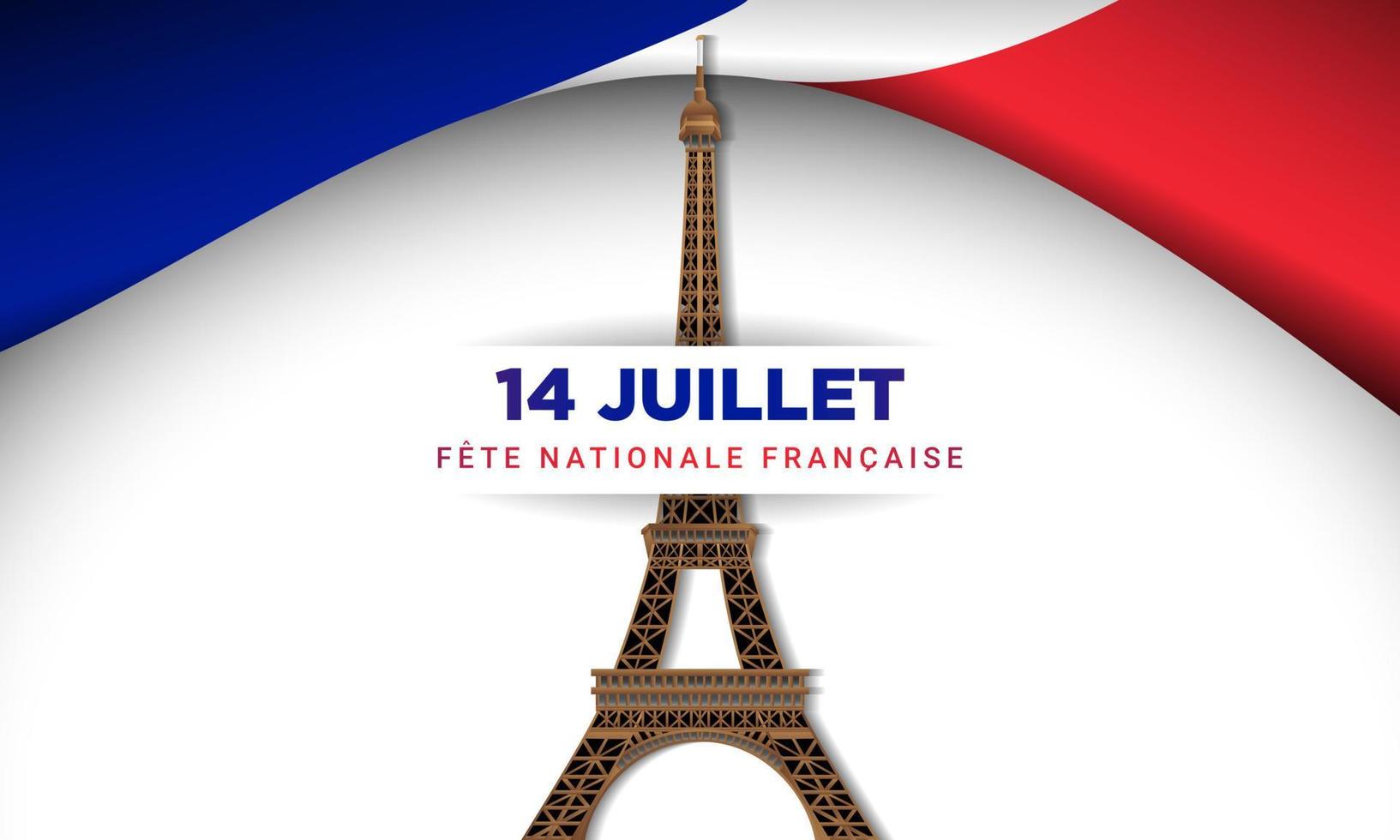 July 14 National Holiday in French vector