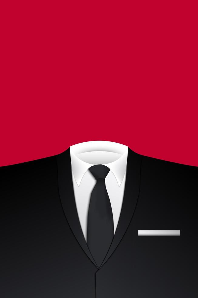 Vector Graphic of Black Suit on Red Background.